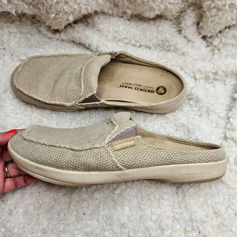 Gecko Man‎ Walk Hero Canvas Slide Slip-on Shoes Mens sz 9.5